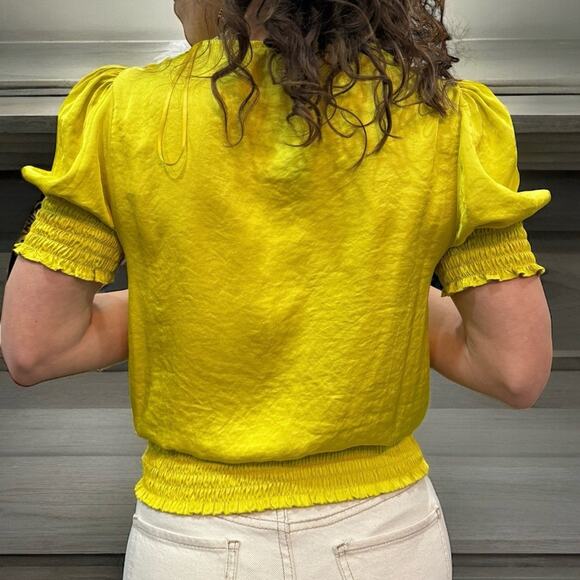 Petite Small Canary Yellow Philosophy Blouse - Picture 8 of 15